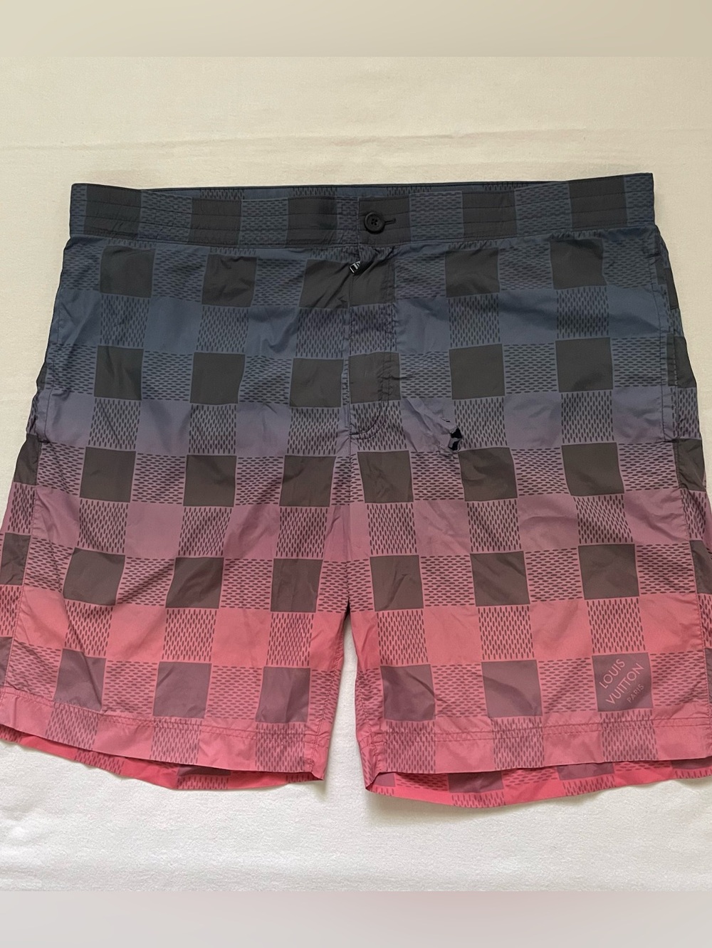 Louis Vuitton Damier Gradient Swim Trunks Board Shorts Pink Blue LARGE  iITALY